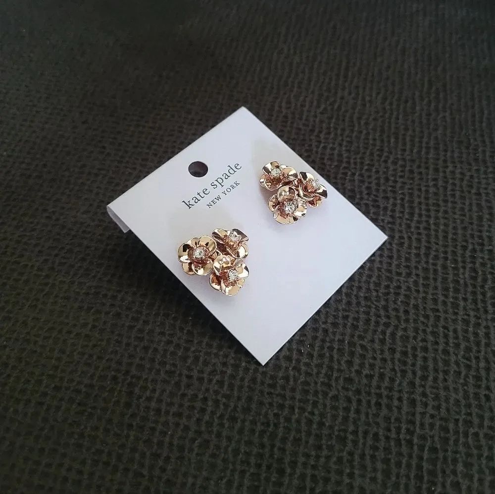 Kate Spade♠ "Shine On" Floral🌸 Cluster Earrings - Picture 10 of 16